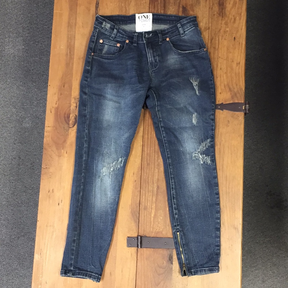 One Teaspoon Trashed Free Birds Jeans - Picture 1 of 7